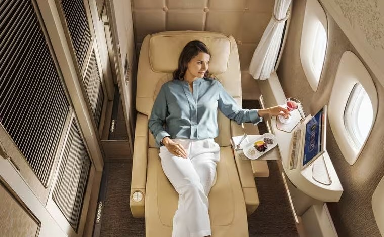 Emirates first class cabin