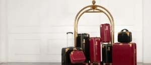 Luggage cart full of suitcases