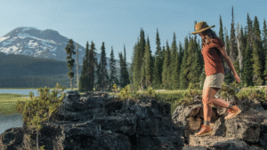 Woman hiking in Danner boots