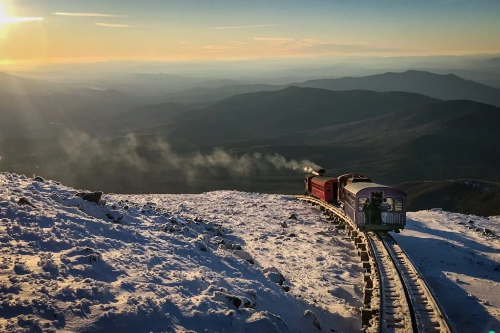 Mount Washington Cog Railway in winter