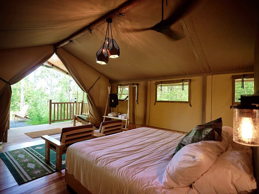Luxury glamping tent at Terramor Outdoor Resort