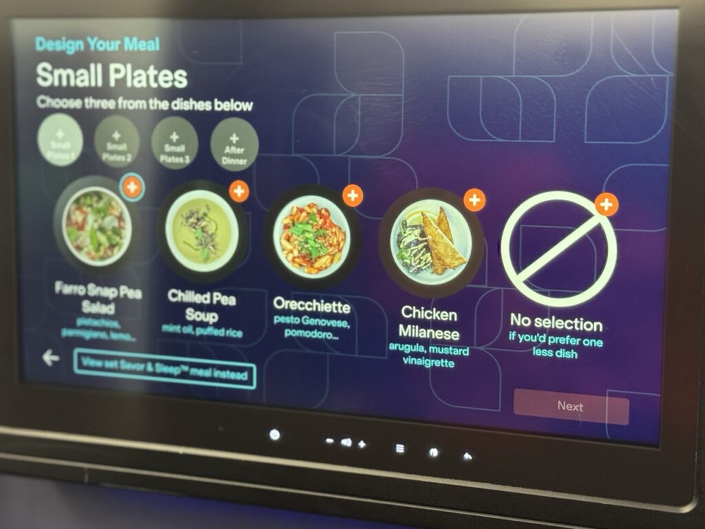 JetBlue Mint Food