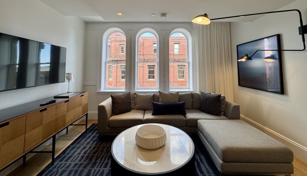 Living room in The Docent's Collection Loft