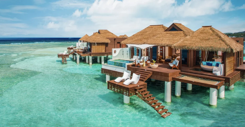 Overwater bungalows Caribbean